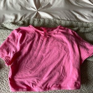 Skims cotton logo super cropped tee in sugar pink
